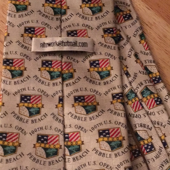 Pebble Beach 100th US Open Golf Print Mens Silk Necktie - Picture 5 of 8